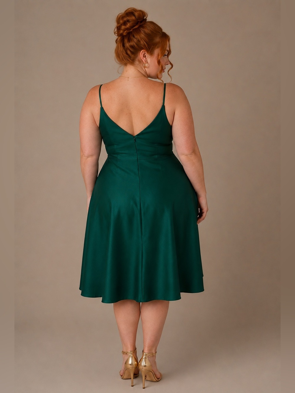 NWT ALFRED SUNG  D777 V-Neck Faux Wrap Cocktail Dress Hunter Green Size 18 - Picture 6 of 16